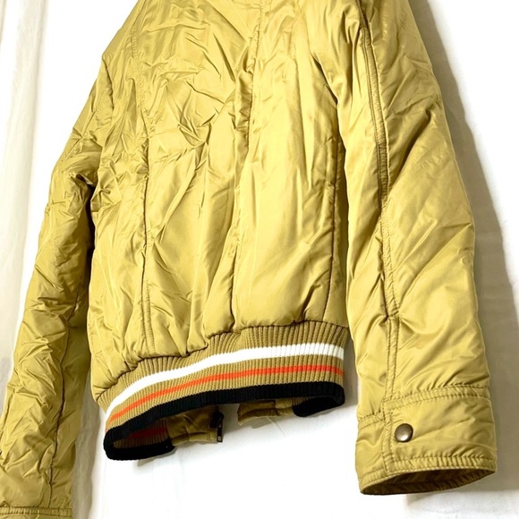 Vintage Gadzooks 90s Gold Bomber Jacket Y2K Puffer Crop Medium (Fits XS) - Picture 6 of 8